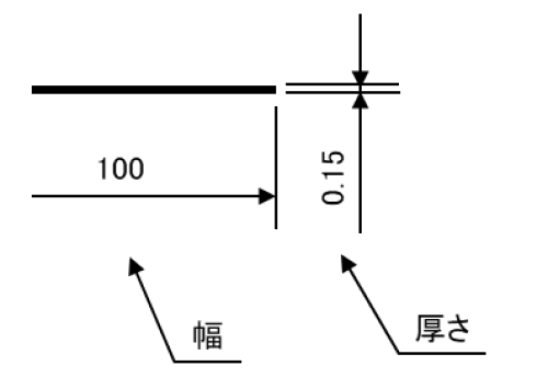 スチールベルトの厚み-0.15ｍｍを示す図面