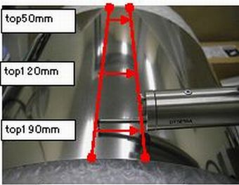 溶接スリーブ　溶接段差　測定位置