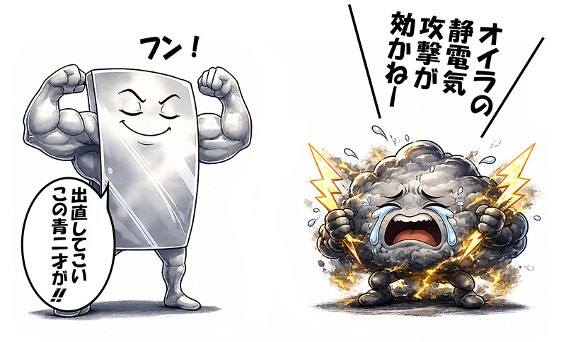 強いスチベル君vs静電気