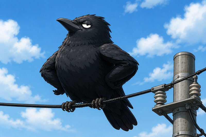 感電しないカラス