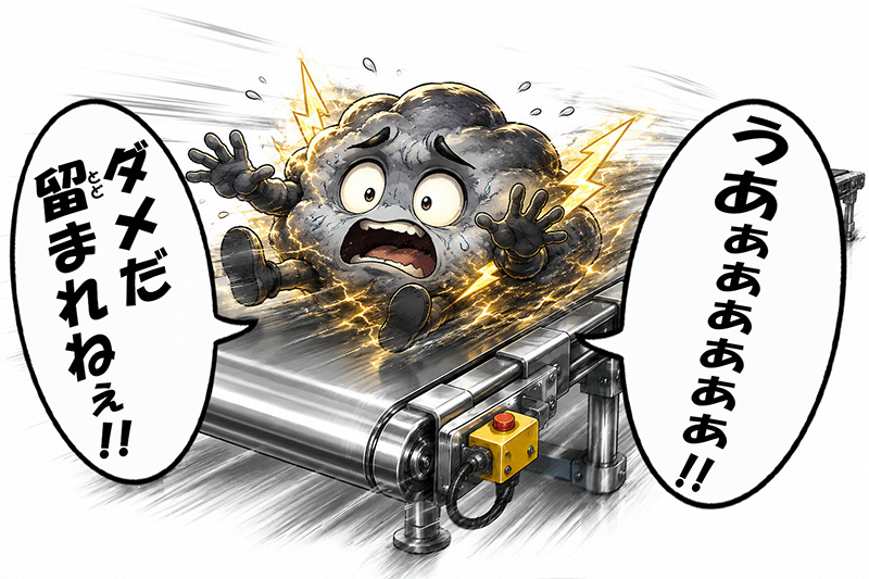 流される電荷イメージ